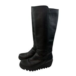 *Cougar Basil Waterproof Knee-High Leather Boots Women’s Size 7M Wedge Heel
